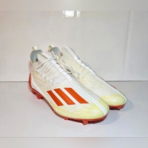 Adidas 'ADIZERO' Primeknit Football Cleats Mens Size 11 White Orange NWOB